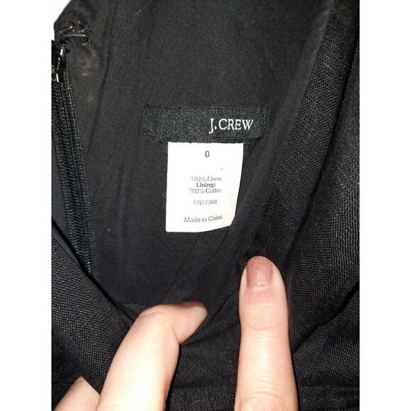 J. Crew Women's Black Linen Sleeveless Dress w/ Back Zipper Size 0 - Picture 2 of 5